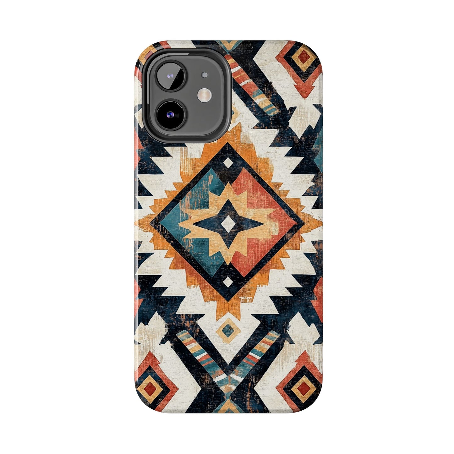 Vintage Southwestern Diamond Tough iPhone Case – Rustic Tribal Design, Dual - Layer Protection - BOGO Cases