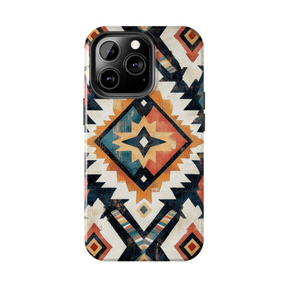 Vintage Southwestern Diamond Tough iPhone Case – Rustic Tribal Design, Dual - Layer Protection - BOGO Cases