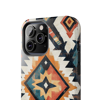 Vintage Southwestern Diamond Tough iPhone Case – Rustic Tribal Design, Dual - Layer Protection - BOGO Cases