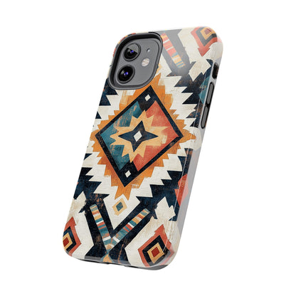 Vintage Southwestern Diamond Tough iPhone Case – Rustic Tribal Design, Dual - Layer Protection - BOGO Cases