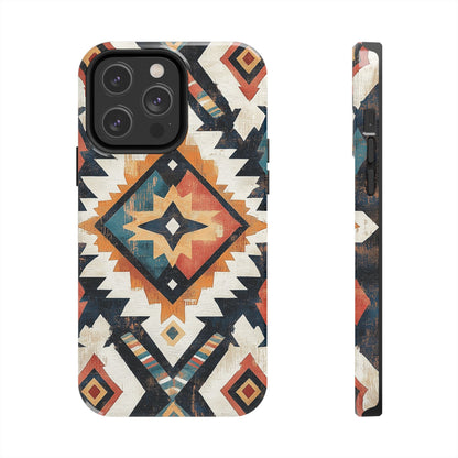 Vintage Southwestern Diamond Tough iPhone Case – Rustic Tribal Design, Dual - Layer Protection - BOGO Cases