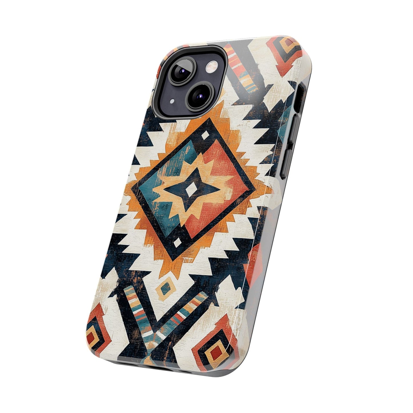 Vintage Southwestern Diamond Tough iPhone Case – Rustic Tribal Design, Dual - Layer Protection - BOGO Cases