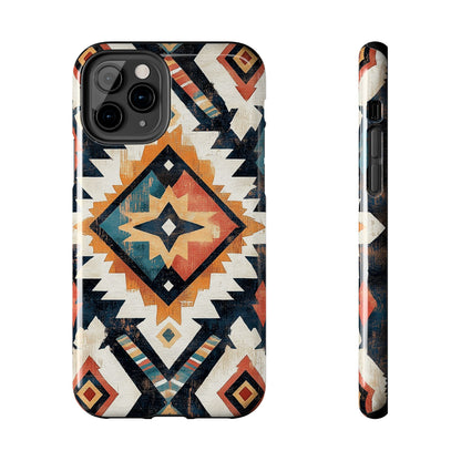 Vintage Southwestern Diamond Tough iPhone Case – Rustic Tribal Design, Dual - Layer Protection - BOGO Cases