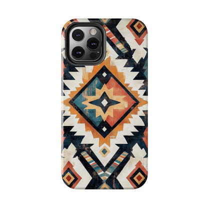 Vintage Southwestern Diamond Tough iPhone Case – Rustic Tribal Design, Dual - Layer Protection - BOGO Cases