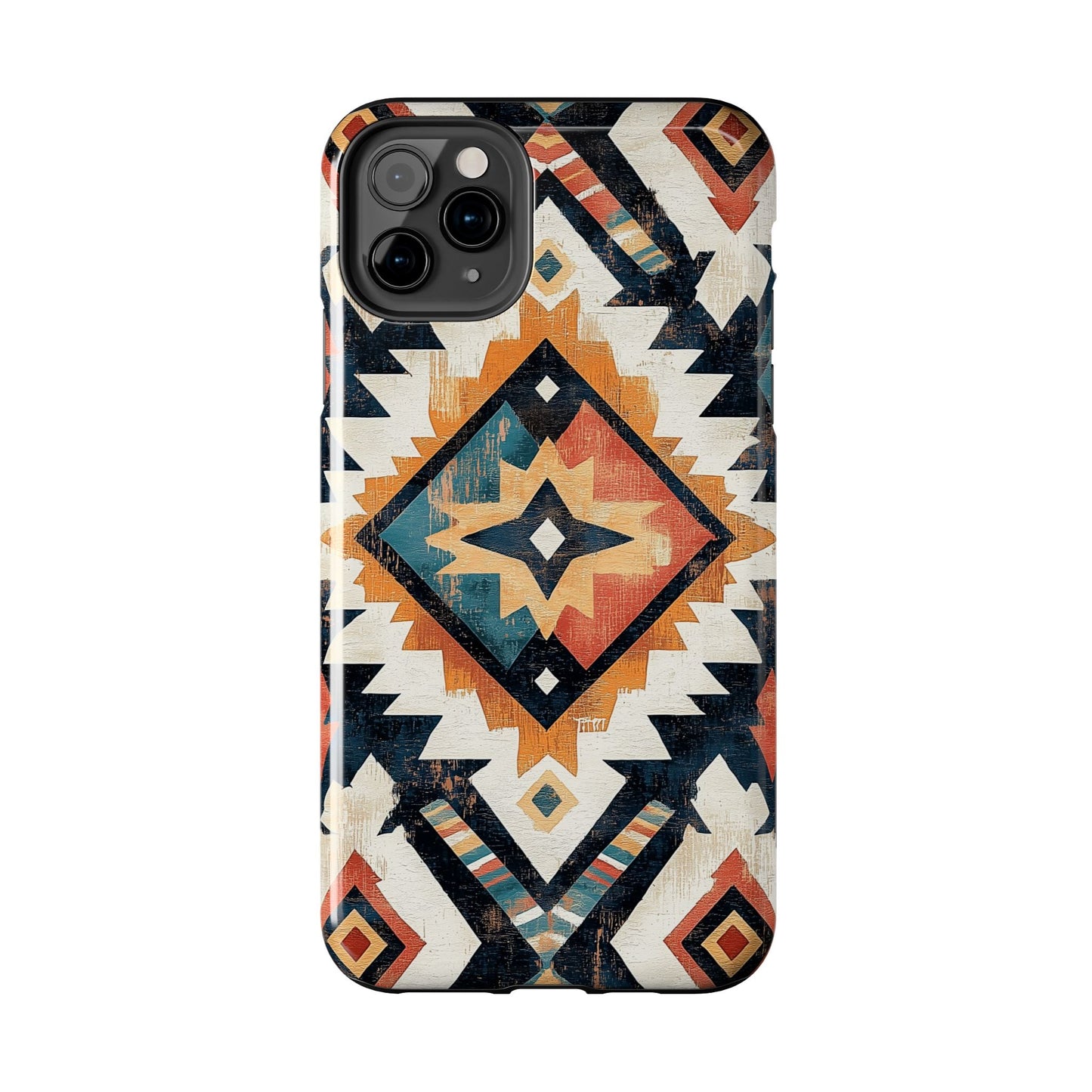 Vintage Southwestern Diamond Tough iPhone Case – Rustic Tribal Design, Dual - Layer Protection - BOGO Cases