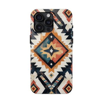 Vintage Southwestern Diamond Tough iPhone Case – Rustic Tribal Design, Dual - Layer Protection - BOGO Cases