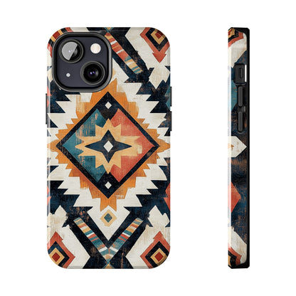 Vintage Southwestern Diamond Tough iPhone Case – Rustic Tribal Design, Dual - Layer Protection - BOGO Cases