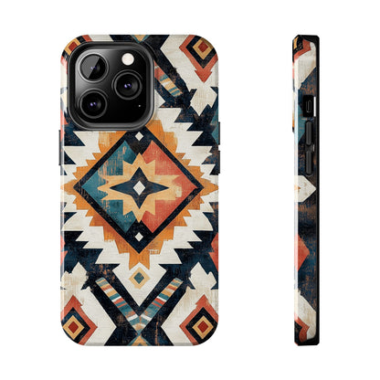 Vintage Southwestern Diamond Tough iPhone Case – Rustic Tribal Design, Dual - Layer Protection - BOGO Cases