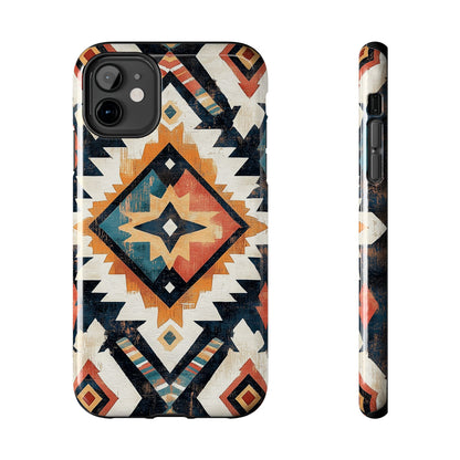 Vintage Southwestern Diamond Tough iPhone Case – Rustic Tribal Design, Dual - Layer Protection - BOGO Cases