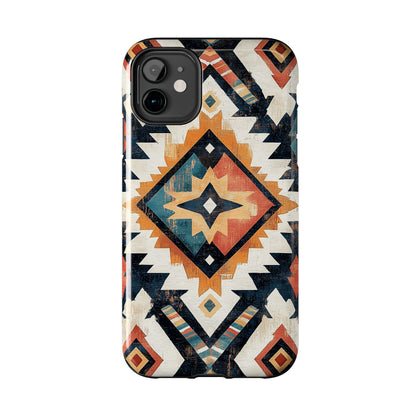 Vintage Southwestern Diamond Tough iPhone Case – Rustic Tribal Design, Dual - Layer Protection - BOGO Cases