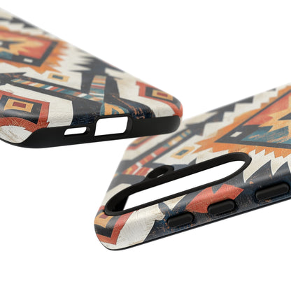 Vintage Southwestern Diamond Tough Samsung Galaxy Case – Rustic Tribal Design, Dual - Layer Protection - BOGO Cases