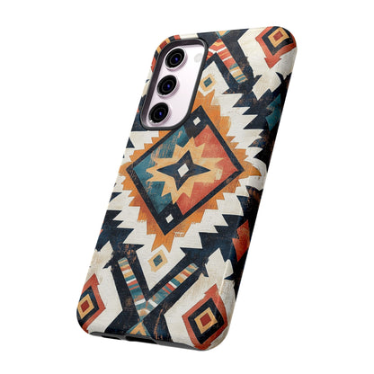 Vintage Southwestern Diamond Tough Samsung Galaxy Case – Rustic Tribal Design, Dual - Layer Protection - BOGO Cases