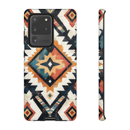 Vintage Southwestern Diamond Tough Samsung Galaxy Case – Rustic Tribal Design, Dual - Layer Protection - BOGO Cases