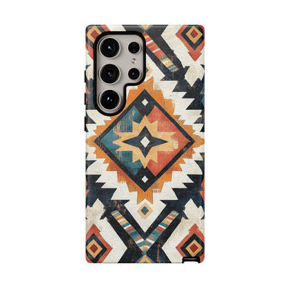 Vintage Southwestern Diamond Tough Samsung Galaxy Case – Rustic Tribal Design, Dual - Layer Protection - BOGO Cases