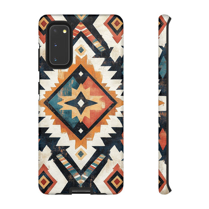 Vintage Southwestern Diamond Tough Samsung Galaxy Case – Rustic Tribal Design, Dual - Layer Protection - BOGO Cases