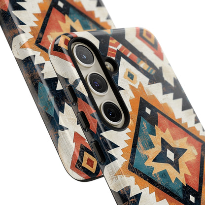 Vintage Southwestern Diamond Tough Samsung Galaxy Case – Rustic Tribal Design, Dual - Layer Protection - BOGO Cases