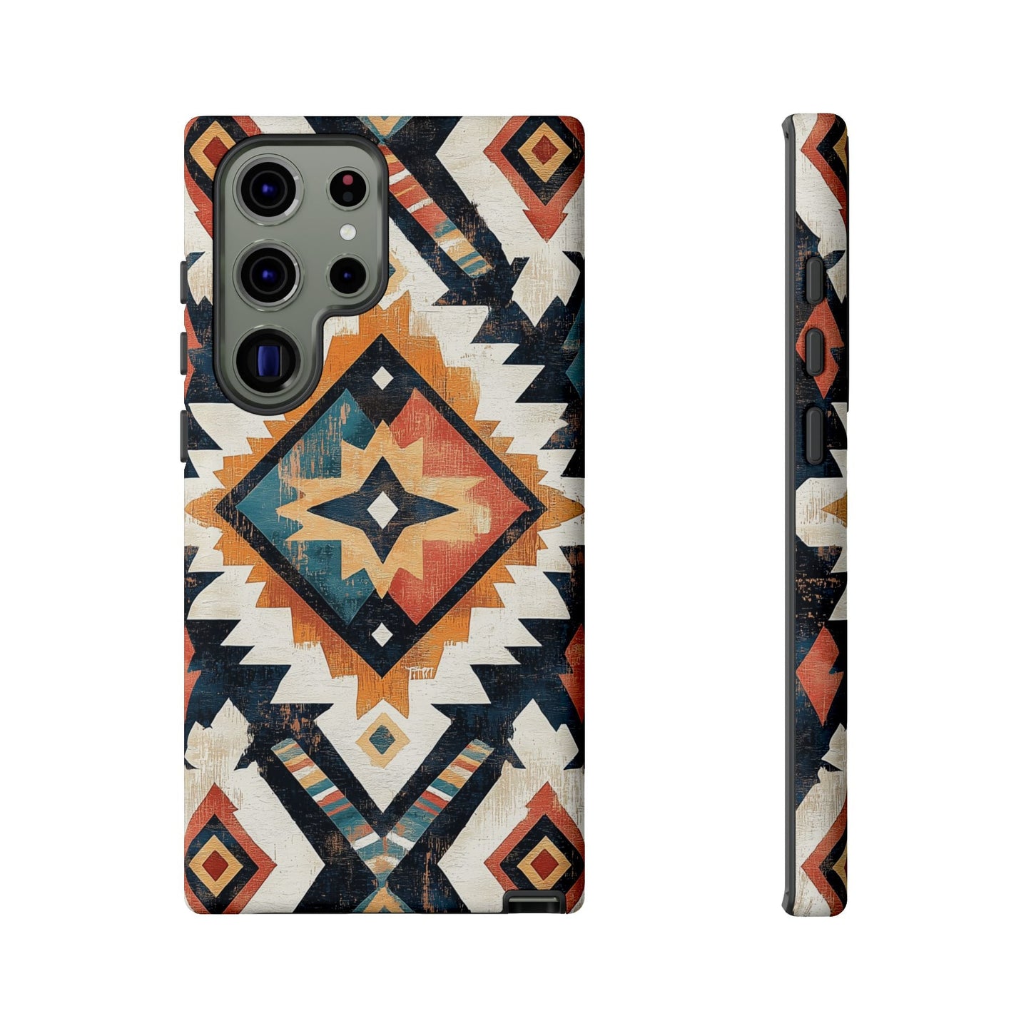 Vintage Southwestern Diamond Tough Samsung Galaxy Case – Rustic Tribal Design, Dual - Layer Protection - BOGO Cases