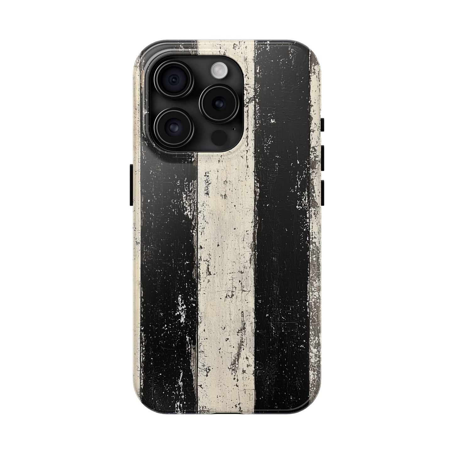 Vintage Vertical Stripe iPhone Case - Black & White Grunge Design - BOGO Cases