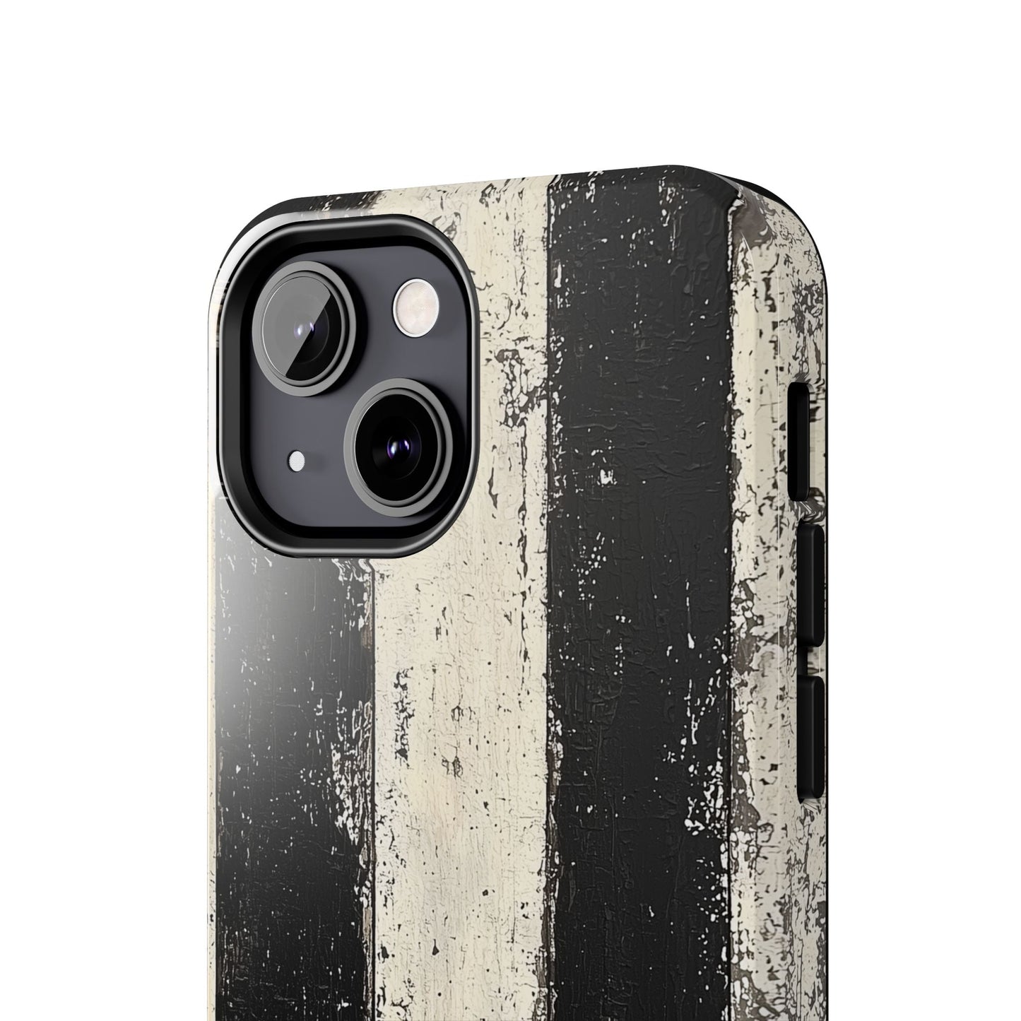 Vintage Vertical Stripe iPhone Case - Black & White Grunge Design - BOGO Cases