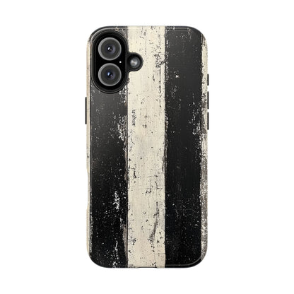 Vintage Vertical Stripe iPhone Case - Black & White Grunge Design - BOGO Cases