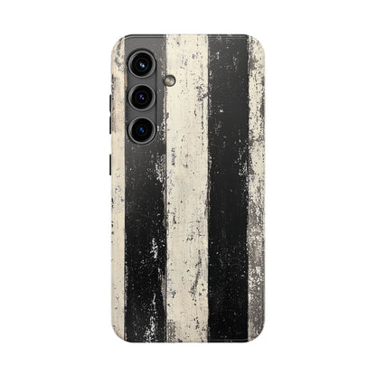 Vintage Vertical Stripe Samsung Galaxy Case - Black & White Grunge Design - BOGO Cases