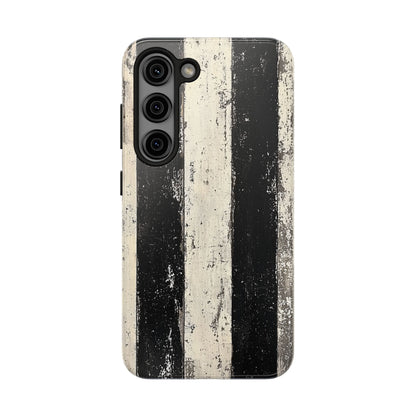 Vintage Vertical Stripe Samsung Galaxy Case - Black & White Grunge Design - BOGO Cases