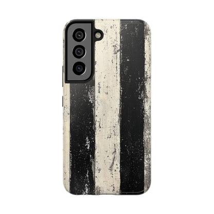 Vintage Vertical Stripe Samsung Galaxy Case - Black & White Grunge Design - BOGO Cases