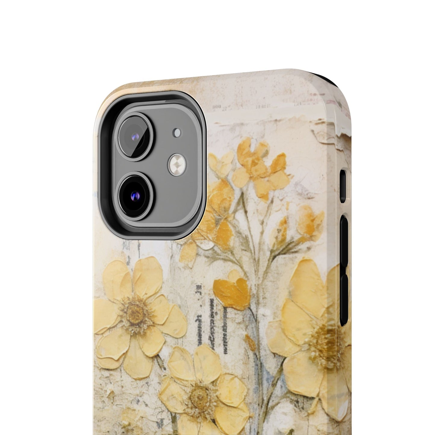 Vintage Yellow Floral Collage - iPhone Series Case, Protective & Stylish - BOGO Cases