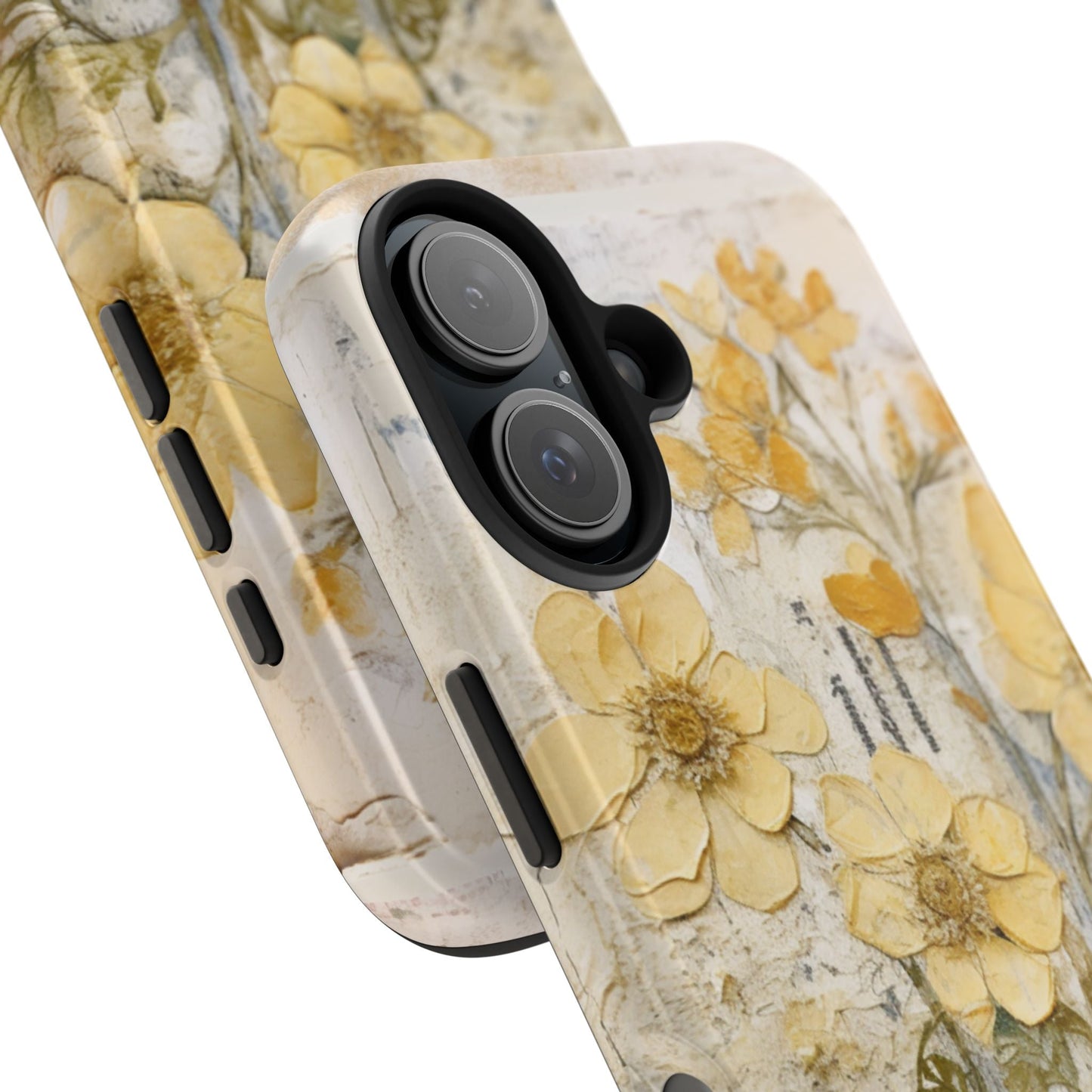 Vintage Yellow Floral Collage - iPhone Series Case, Protective & Stylish - BOGO Cases
