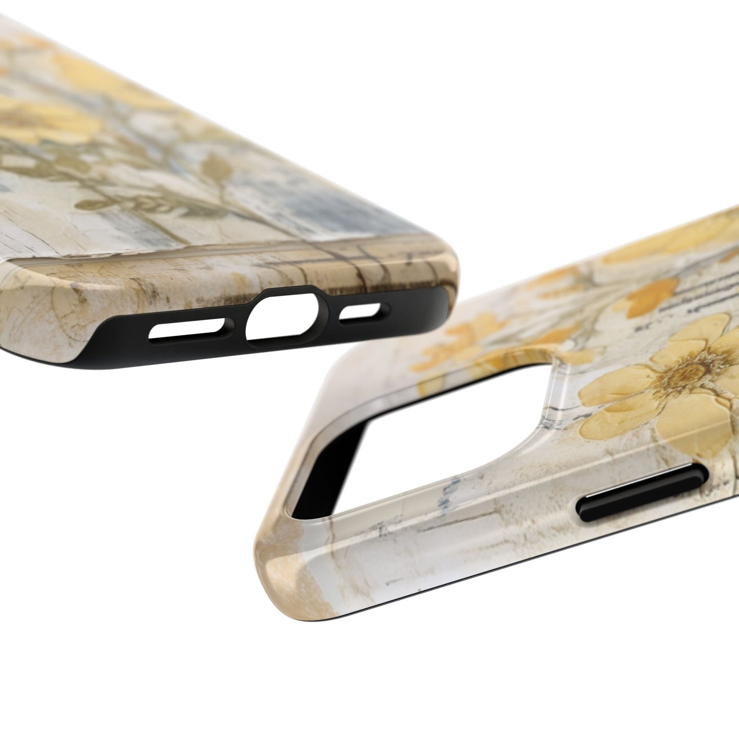 Vintage Yellow Floral Collage - iPhone Series Case, Protective & Stylish - BOGO Cases