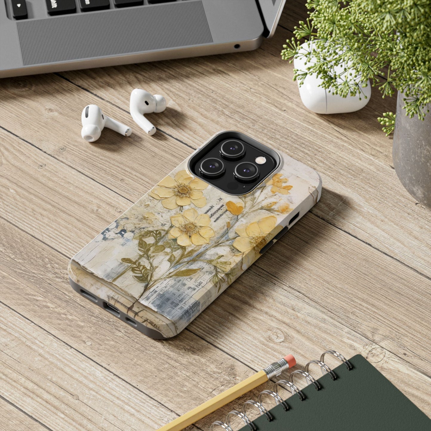 Vintage Yellow Floral Collage - iPhone Series Case, Protective & Stylish - BOGO Cases