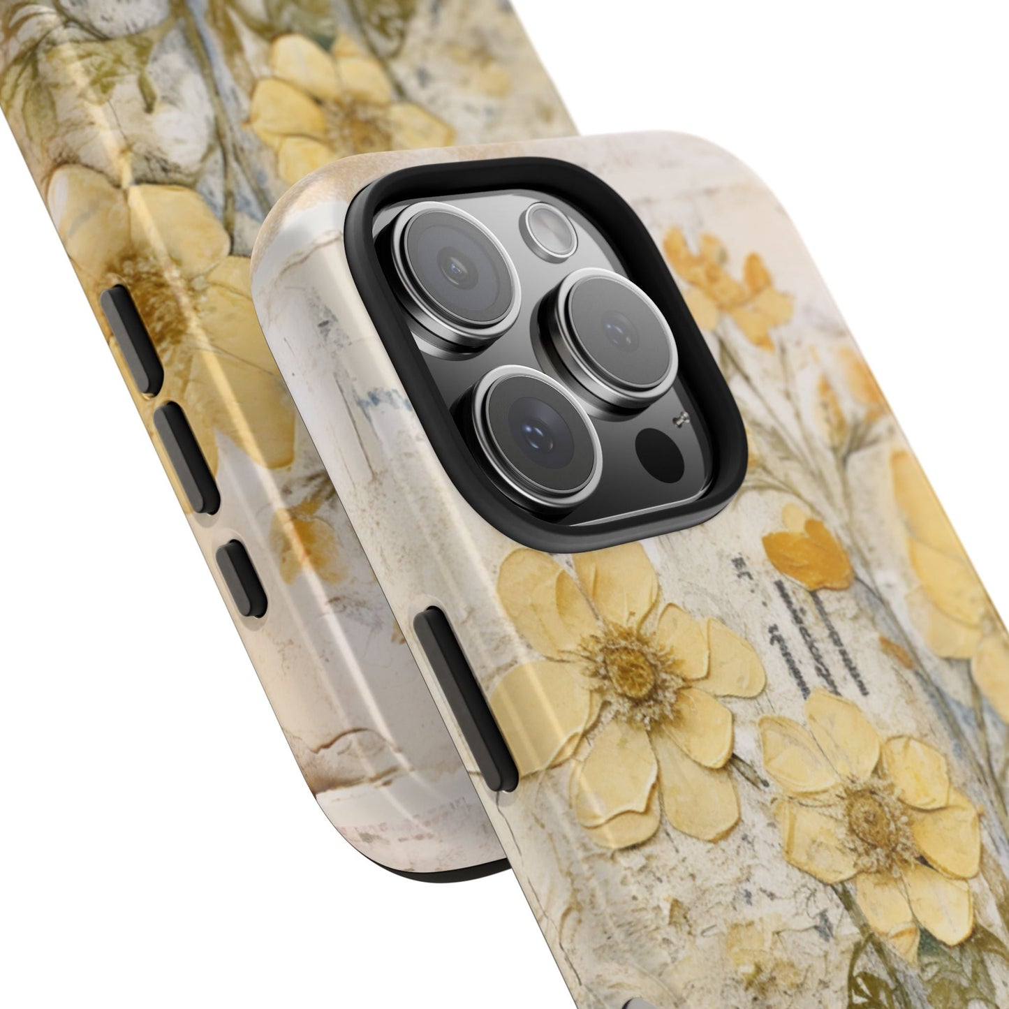 Vintage Yellow Floral Collage - iPhone Series Case, Protective & Stylish - BOGO Cases