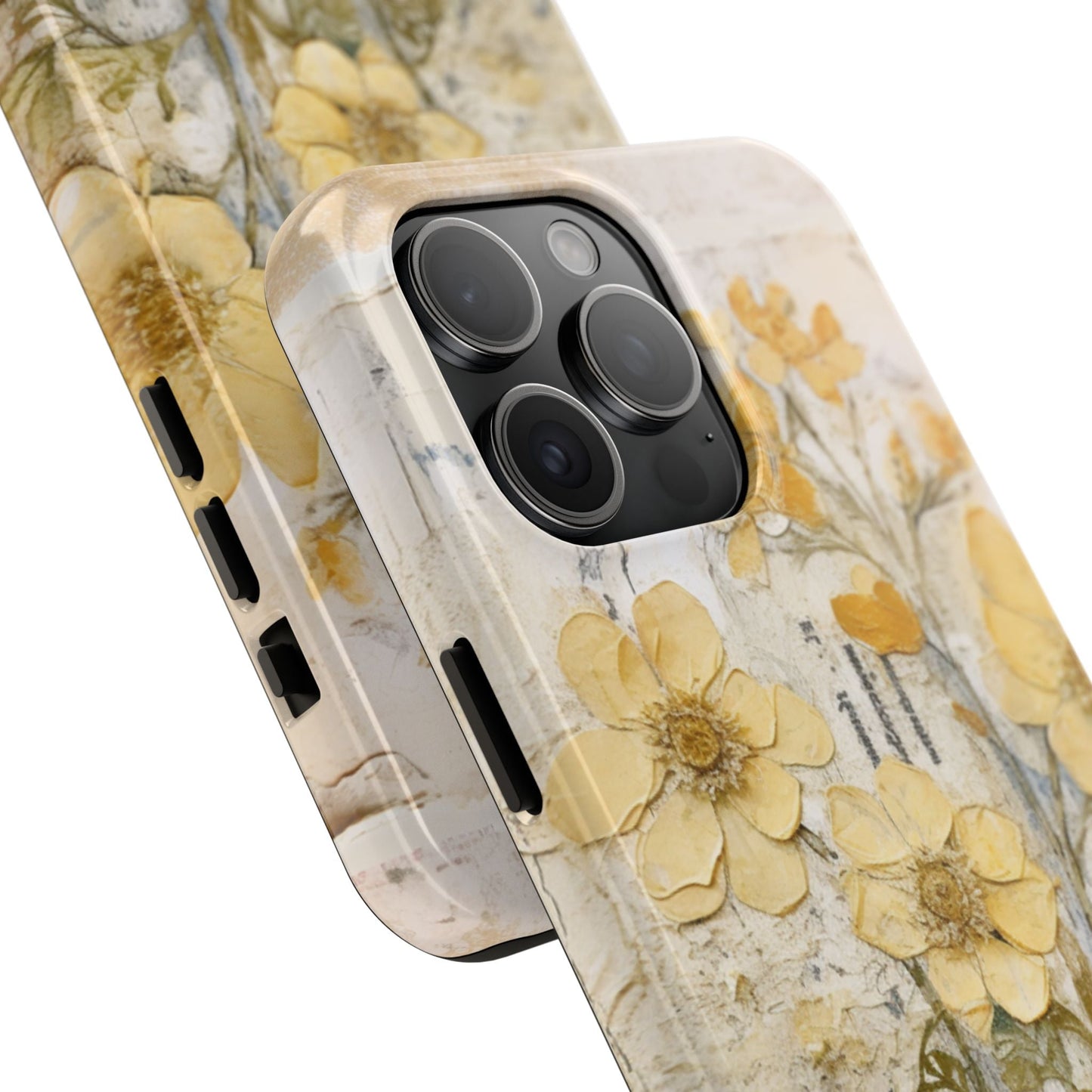 Vintage Yellow Floral Collage - iPhone Series Case, Protective & Stylish - BOGO Cases