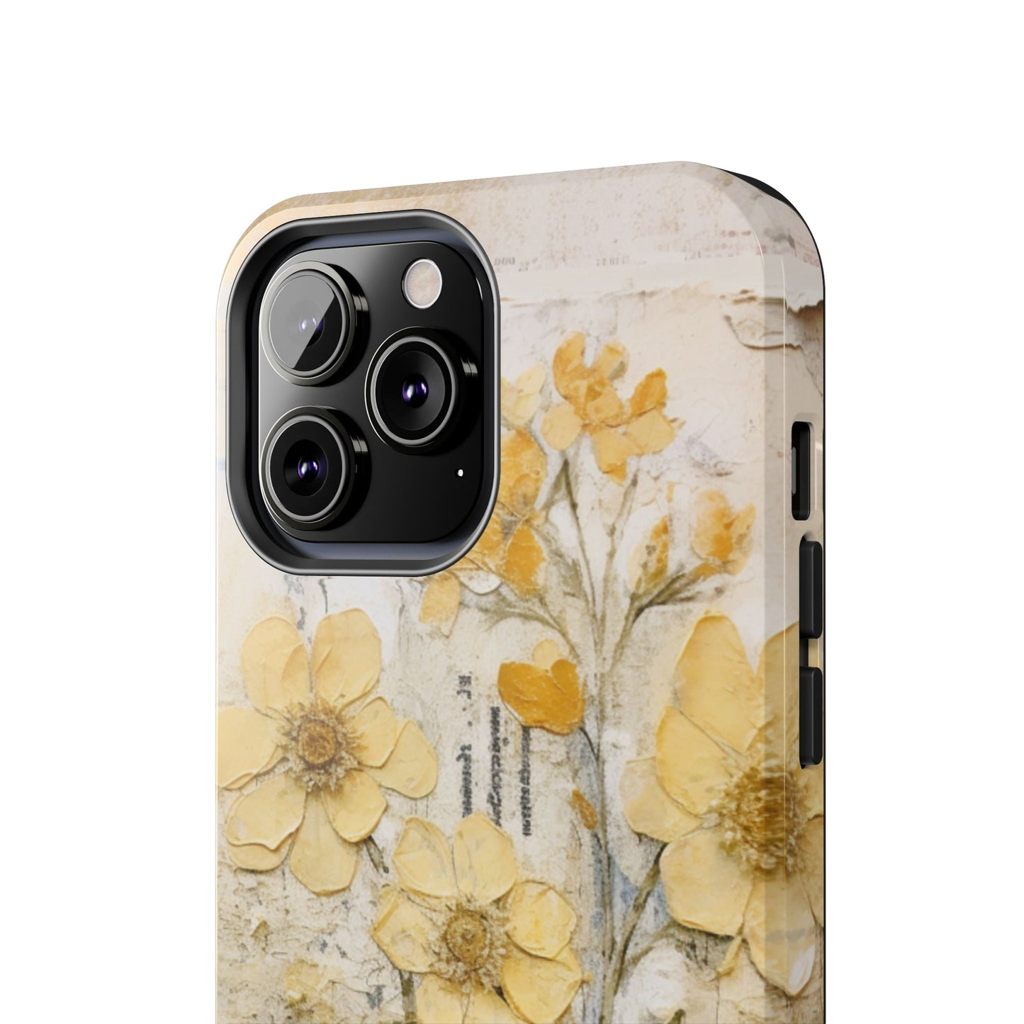 Vintage Yellow Floral Collage - iPhone Series Case, Protective & Stylish - BOGO Cases