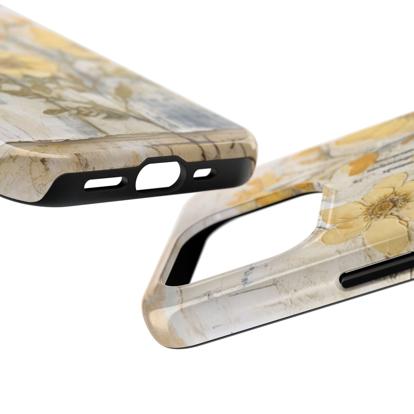 Vintage Yellow Floral Collage - iPhone Series Case, Protective & Stylish - BOGO Cases