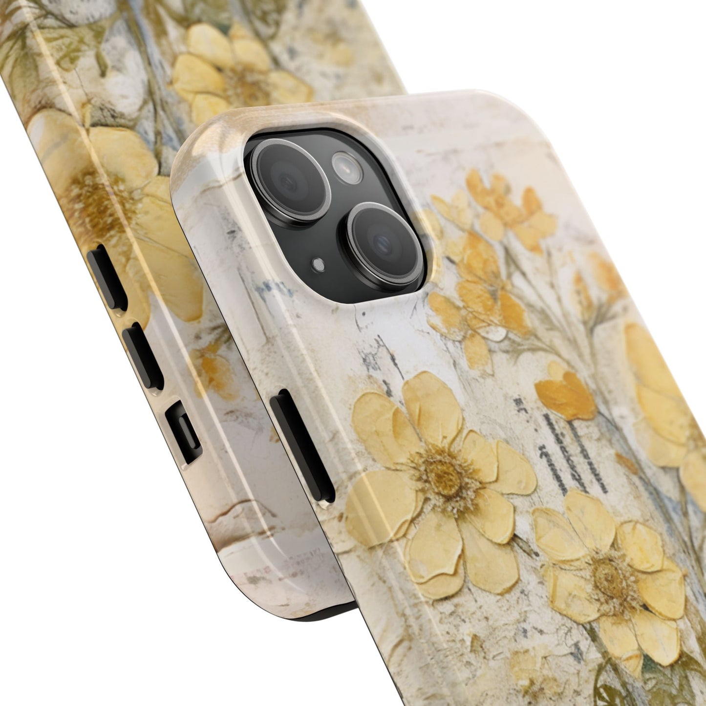 Vintage Yellow Floral Collage - iPhone Series Case, Protective & Stylish - BOGO Cases
