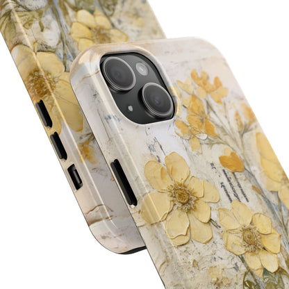 Vintage Yellow Floral Collage - iPhone Series Case, Protective & Stylish - BOGO Cases