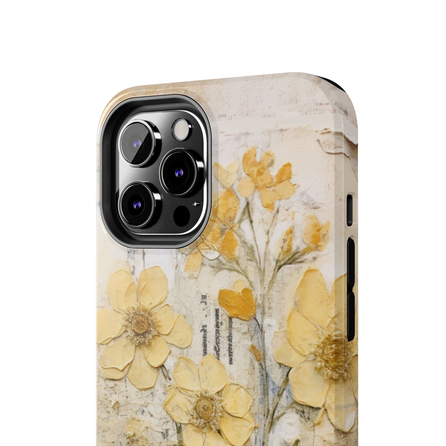 Vintage Yellow Floral Collage - iPhone Series Case, Protective & Stylish - BOGO Cases