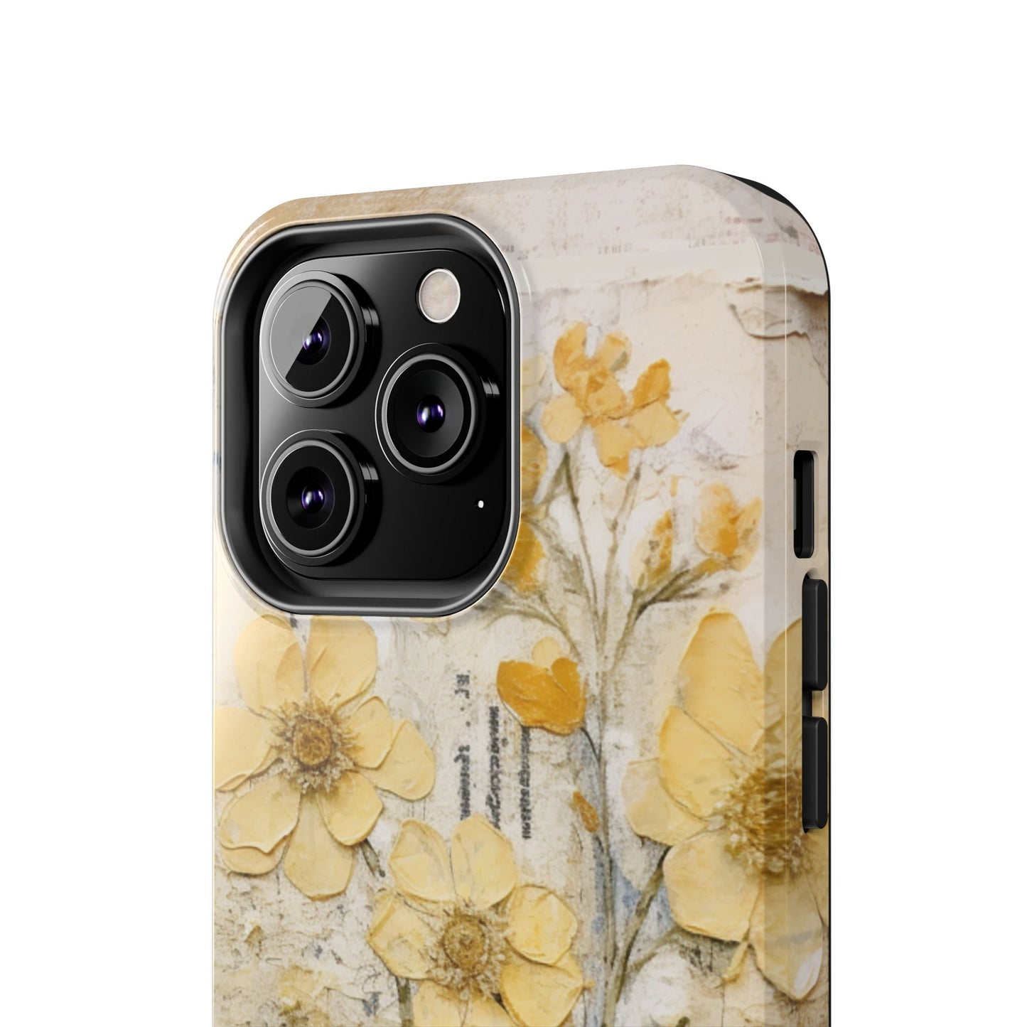 Vintage Yellow Floral Collage - iPhone Series Case, Protective & Stylish - BOGO Cases