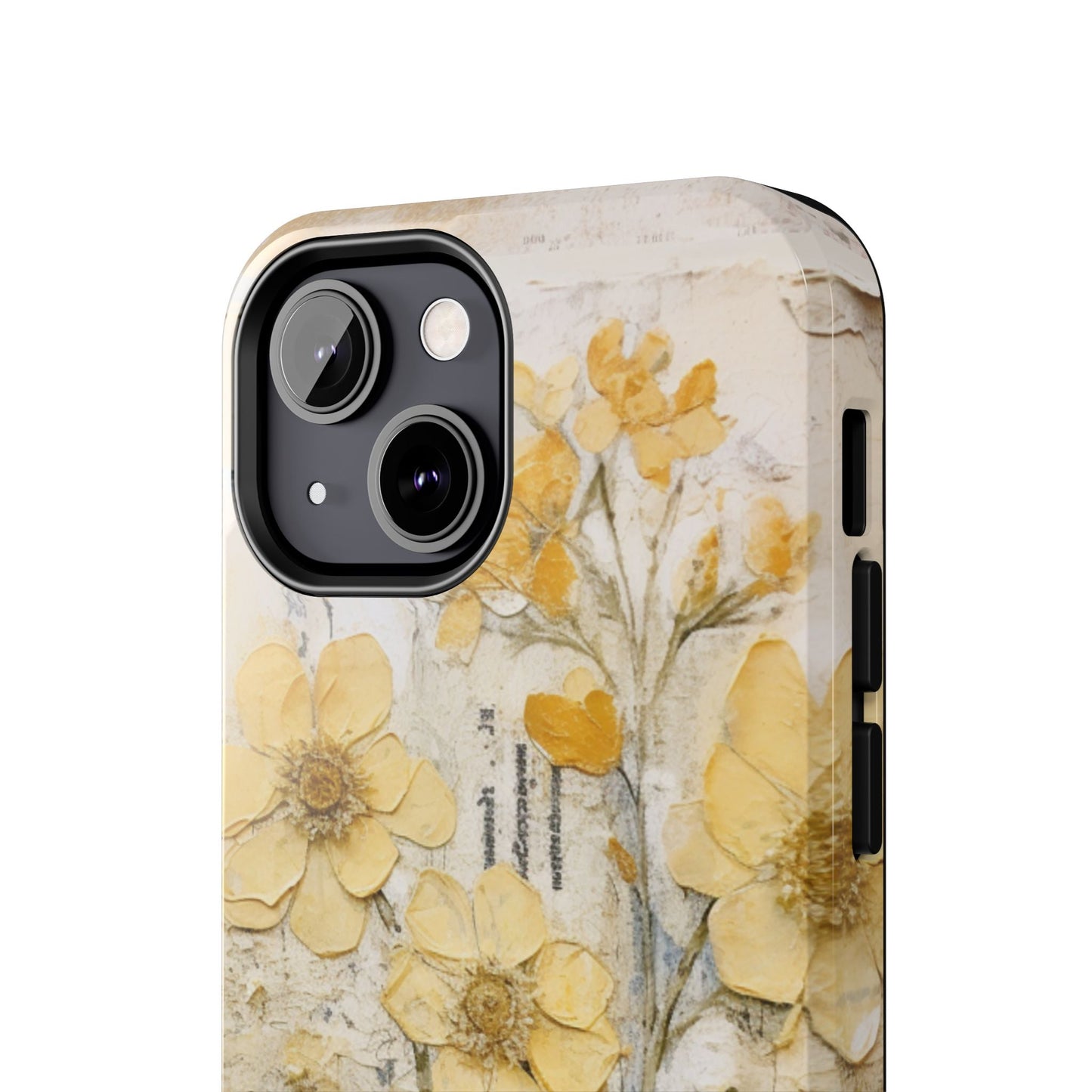 Vintage Yellow Floral Collage - iPhone Series Case, Protective & Stylish - BOGO Cases