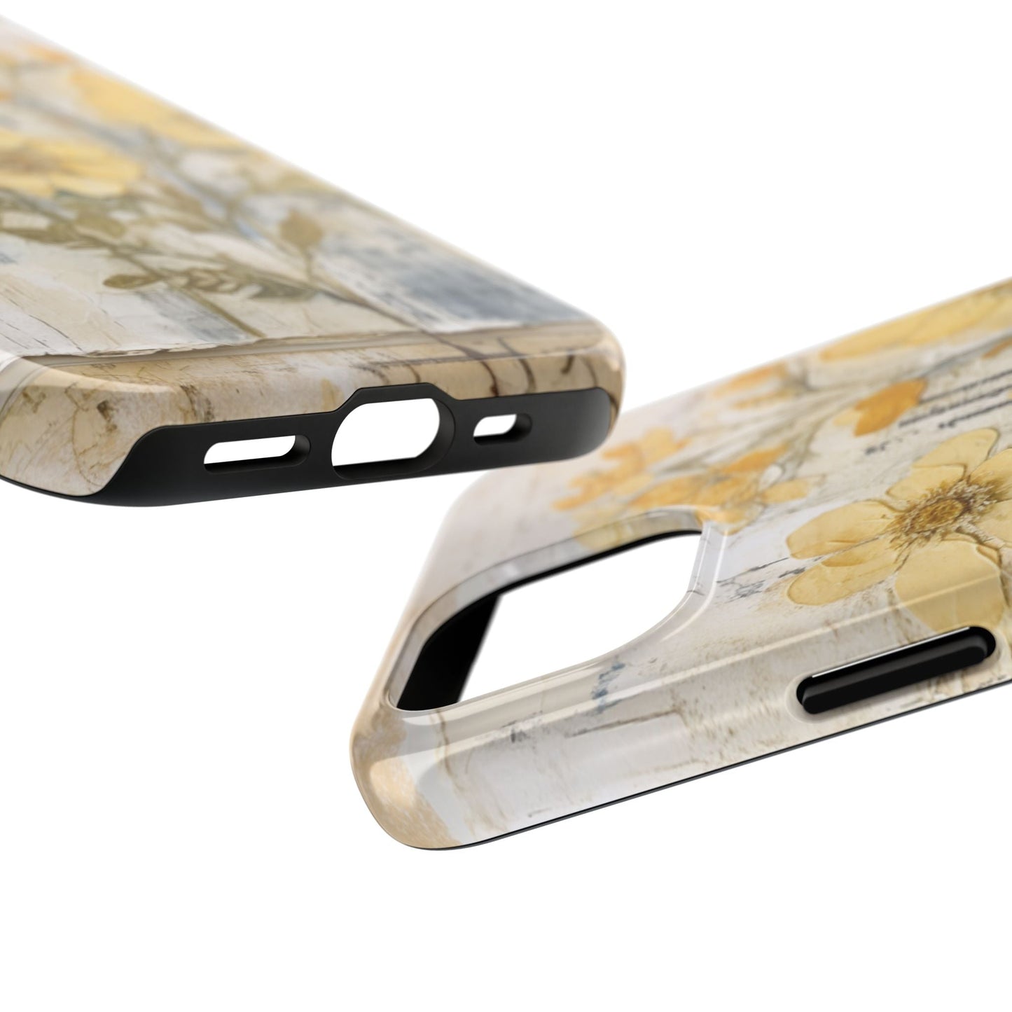 Vintage Yellow Floral Collage - iPhone Series Case, Protective & Stylish - BOGO Cases