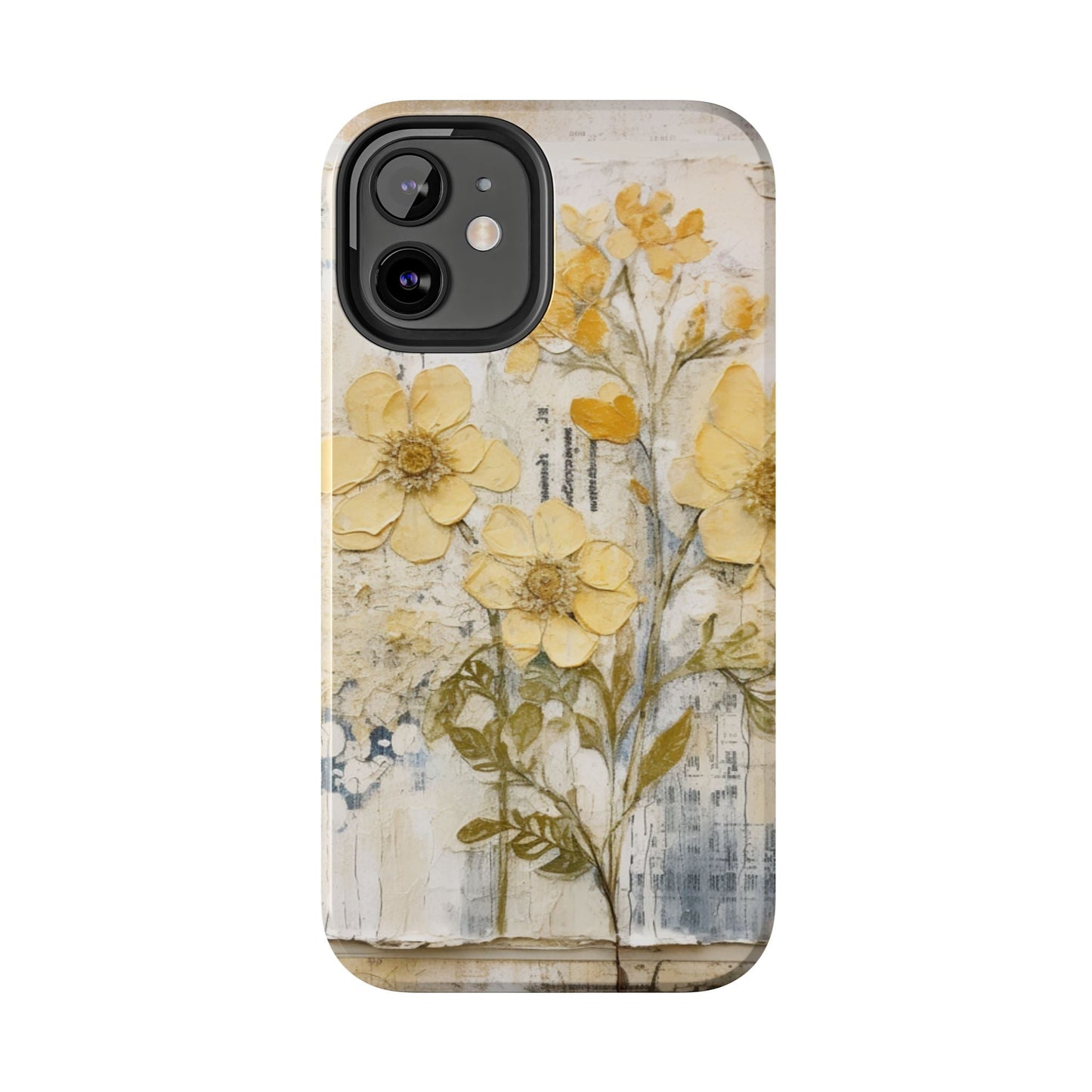 Vintage Yellow Floral Collage - iPhone Series Case, Protective & Stylish - BOGO Cases