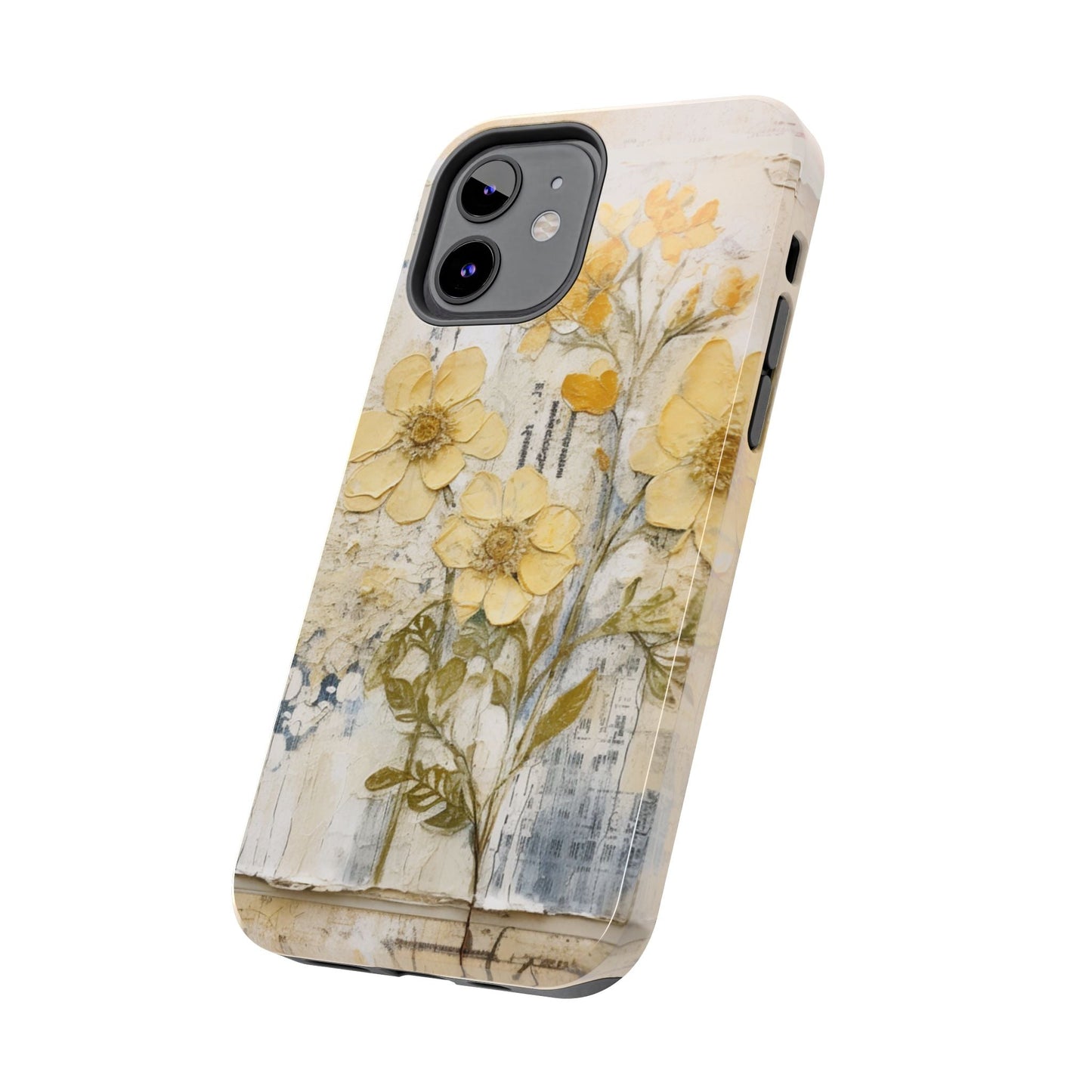 Vintage Yellow Floral Collage - iPhone Series Case, Protective & Stylish - BOGO Cases
