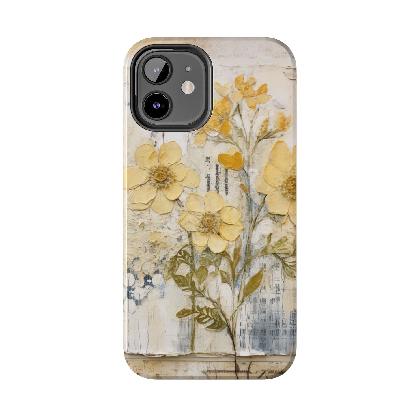 Vintage Yellow Floral Collage - iPhone Series Case, Protective & Stylish - BOGO Cases