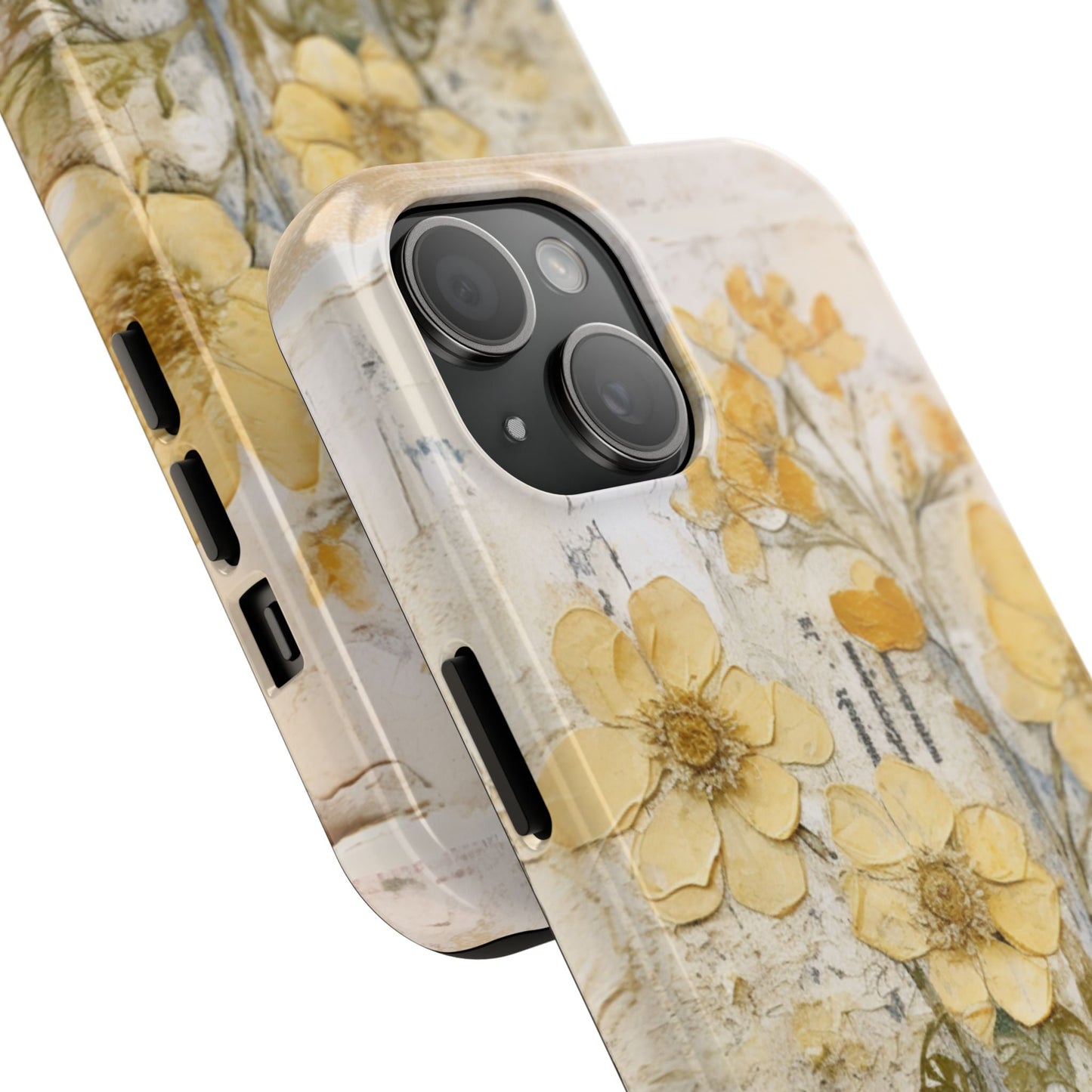 Vintage Yellow Floral Collage - iPhone Series Case, Protective & Stylish - BOGO Cases