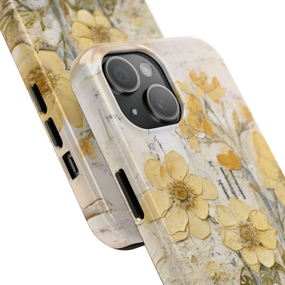 Vintage Yellow Floral Collage - iPhone Series Case, Protective & Stylish - BOGO Cases