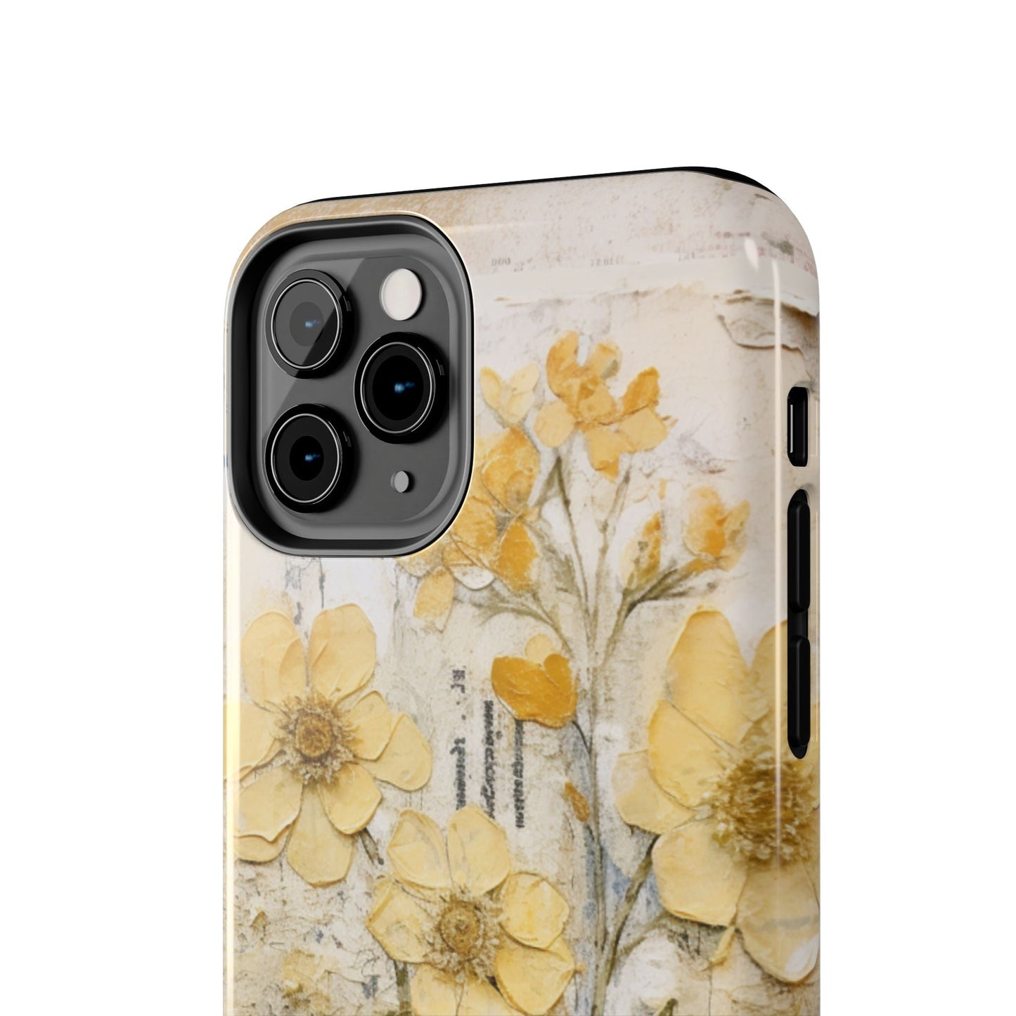 Vintage Yellow Floral Collage - iPhone Series Case, Protective & Stylish - BOGO Cases