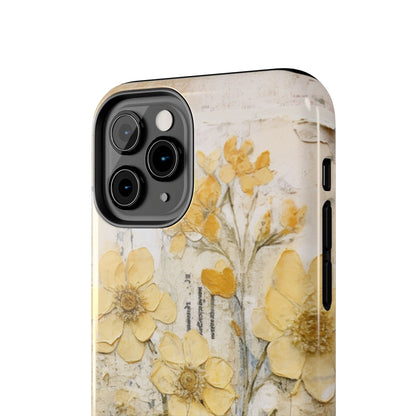 Vintage Yellow Floral Collage - iPhone Series Case, Protective & Stylish - BOGO Cases
