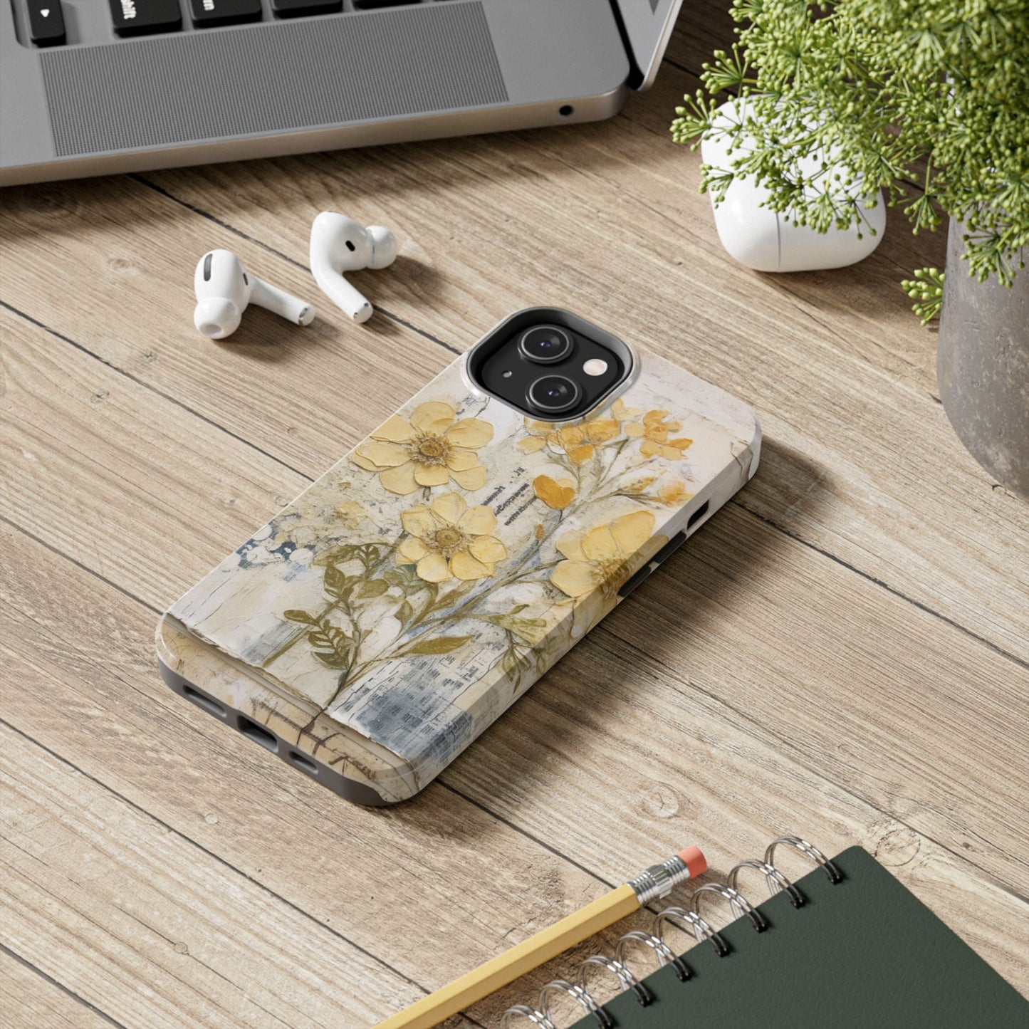 Vintage Yellow Floral Collage - iPhone Series Case, Protective & Stylish - BOGO Cases