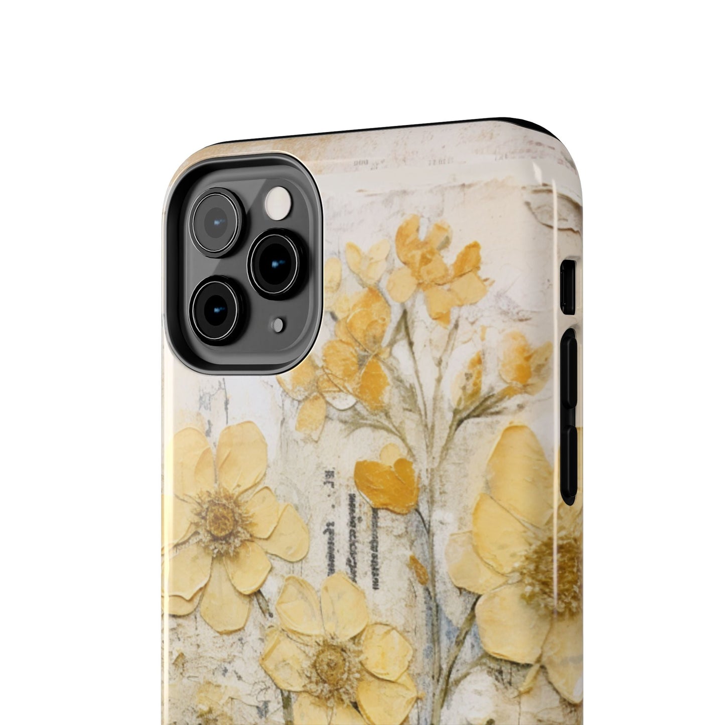 Vintage Yellow Floral Collage - iPhone Series Case, Protective & Stylish - BOGO Cases
